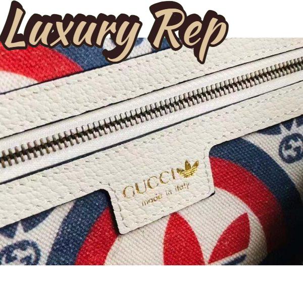 Replica Gucci Unisex GG Adidas x Gucci Small Shoulder Bag White Leather Green Red Web 11