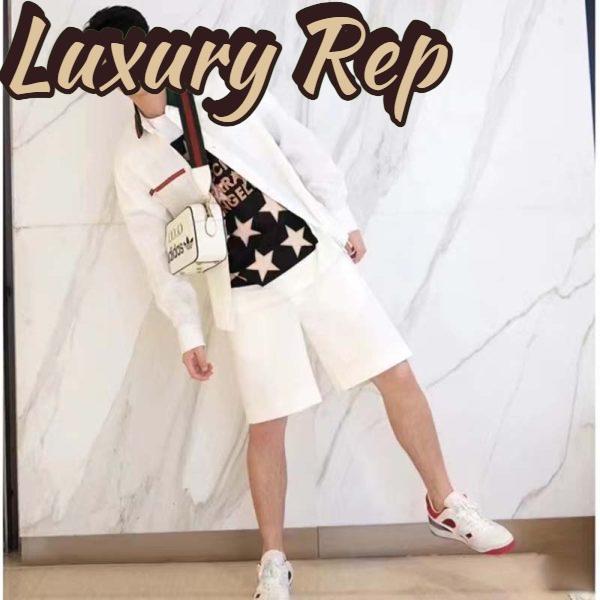 Replica Gucci Unisex GG Adidas x Gucci Small Shoulder Bag White Leather Green Red Web 12