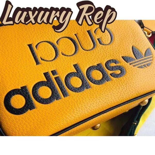 Replica Gucci Unisex GG Adidas x Gucci Small Shoulder Bag Yellow Leather Green Red Web 7