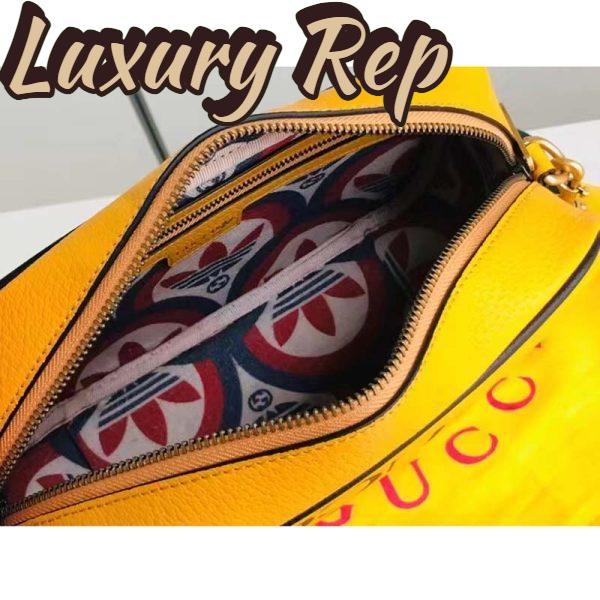 Replica Gucci Unisex GG Adidas x Gucci Small Shoulder Bag Yellow Leather Green Red Web 9