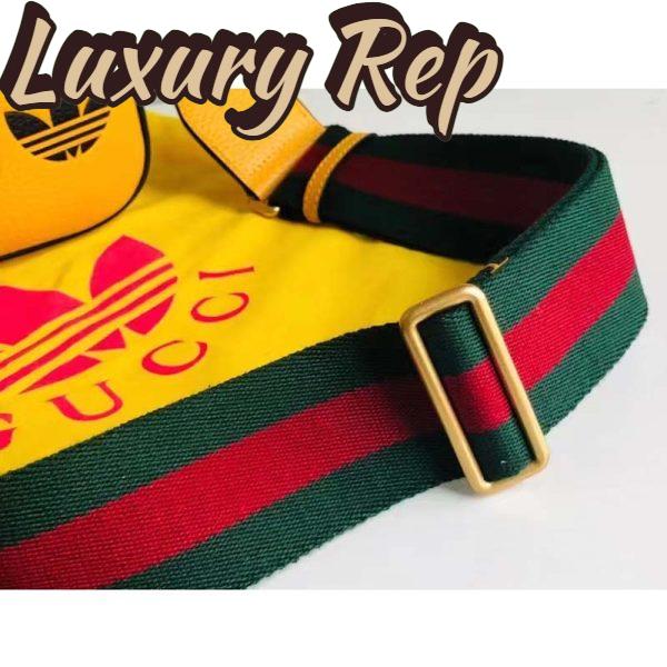 Replica Gucci Unisex GG Adidas x Gucci Small Shoulder Bag Yellow Leather Green Red Web 10