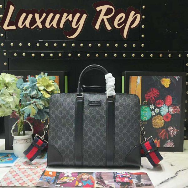 Replica Gucci Unisex GG Black Briefcase Black/Grey GG Supreme Canvas 3