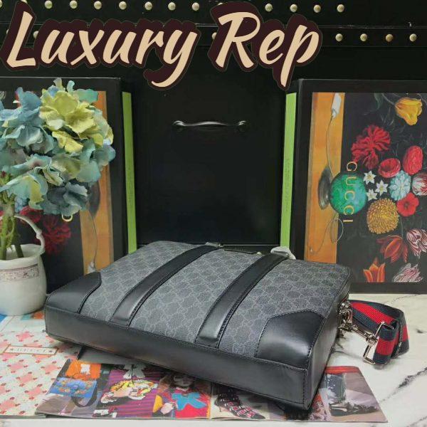 Replica Gucci Unisex GG Black Briefcase Black/Grey GG Supreme Canvas 6