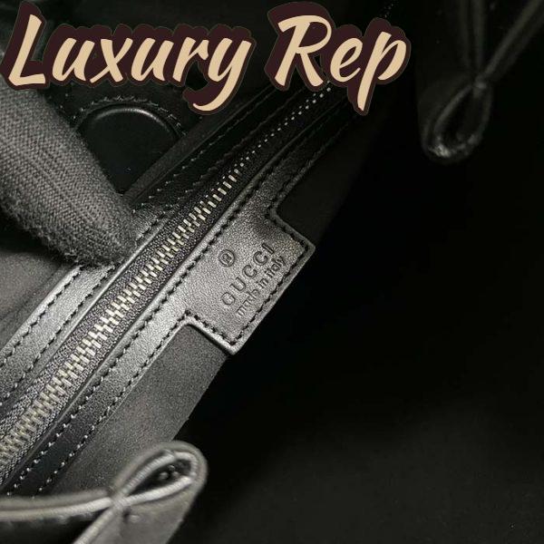 Replica Gucci Unisex GG Deco Medium Tote Bag Black Quilted Leather Interlocking G 11