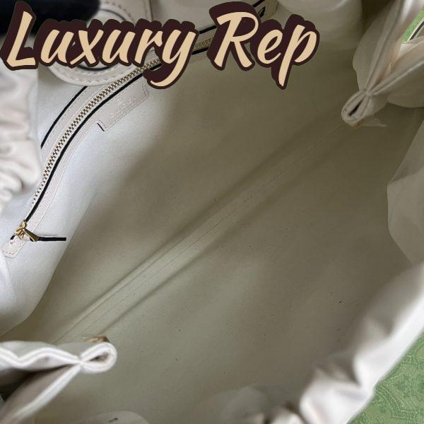 Replica Gucci Unisex GG Deco Medium Tote Bag White Quilted Leather Interlocking G 10