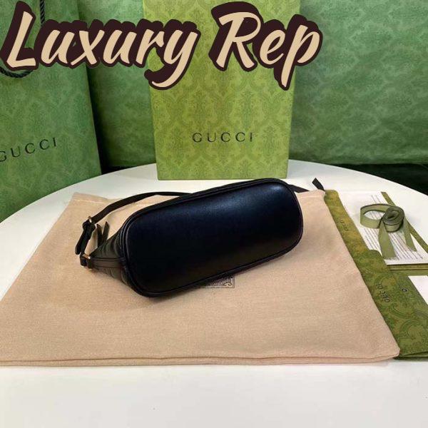 Replica Gucci Women GG Marmont Shoulder Bag Black Matelassé Chevron Leather Double G 8