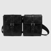 Replica Gucci Unisex GG Embossed Belt Bag Black Tonal Leather 16