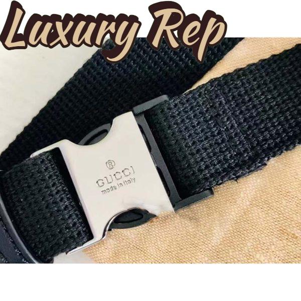 Replica Gucci Unisex GG Embossed Belt Bag Black Tonal Leather 9