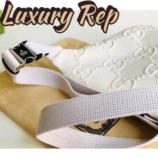 Replica Gucci Unisex GG Embossed Belt Bag White Tonal Leather 6