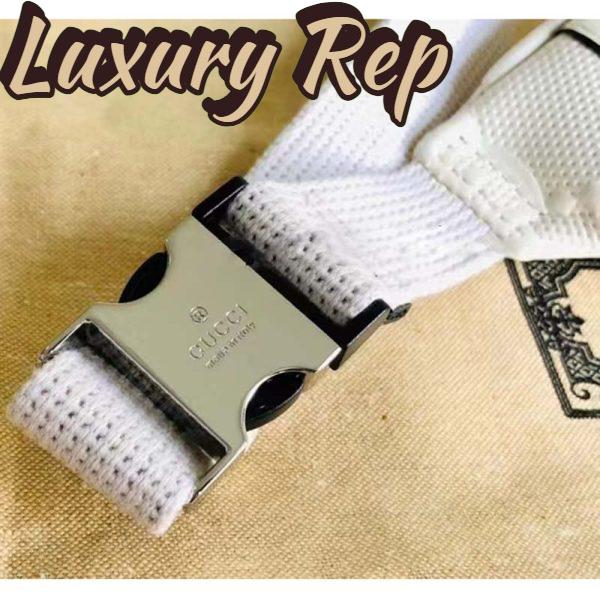 Replica Gucci Unisex GG Embossed Belt Bag White Tonal Leather 8