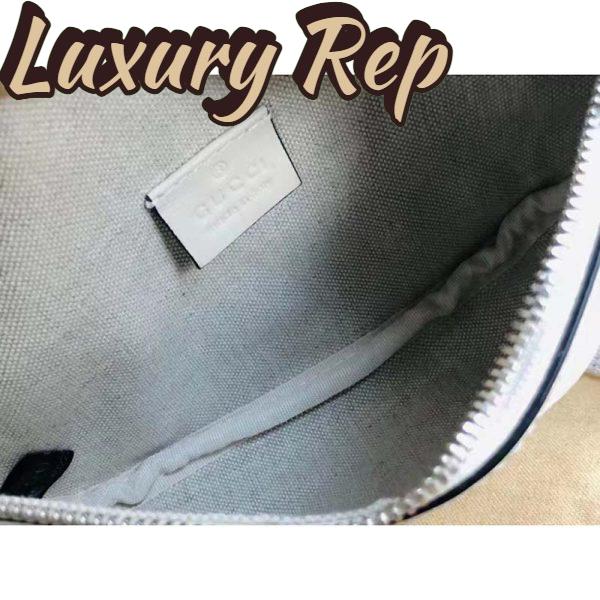 Replica Gucci Unisex GG Embossed Belt Bag White Tonal Leather 9