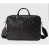 Replica Gucci Unisex GG Embossed Medium Messenger Bag Grey Leather 15