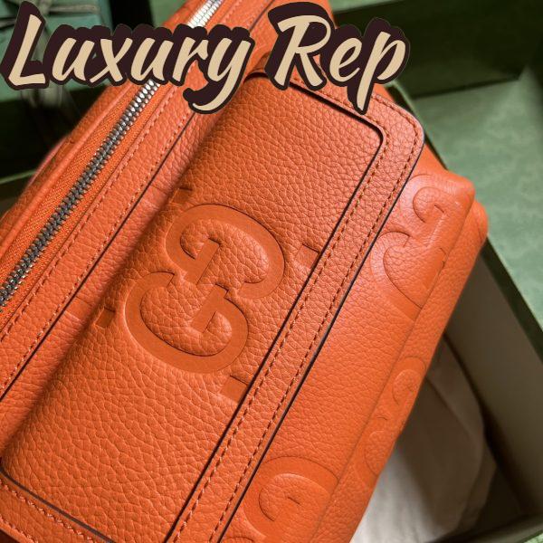 Replica Gucci Unisex GG Jumbo GG Belt Bag Orange Leather Zip Closure 6