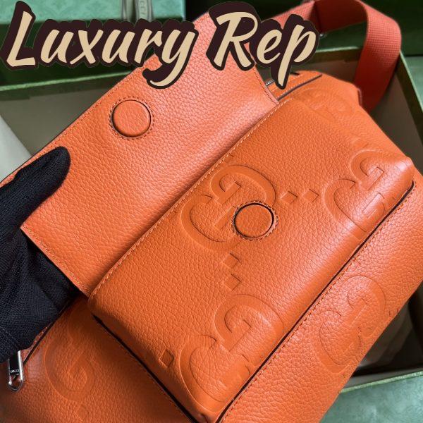 Replica Gucci Unisex GG Jumbo GG Belt Bag Orange Leather Zip Closure 7