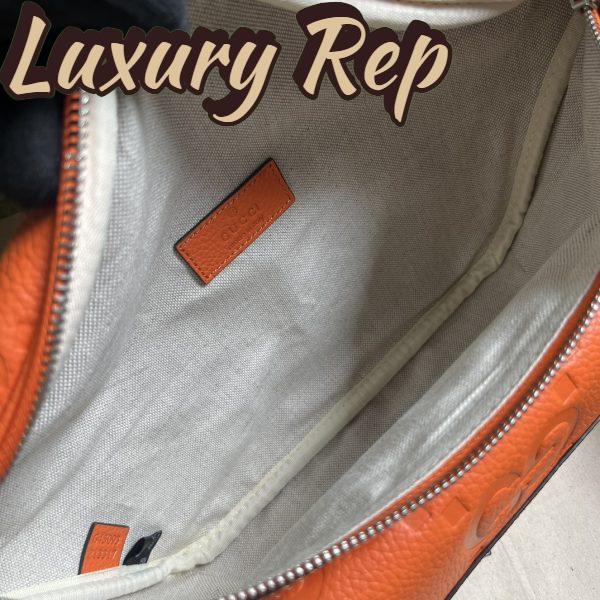 Replica Gucci Unisex GG Jumbo GG Belt Bag Orange Leather Zip Closure 11