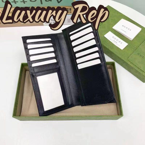 Replica Gucci Unisex GG Long Wallet Interlocking G Black GG Supreme Canvas 6