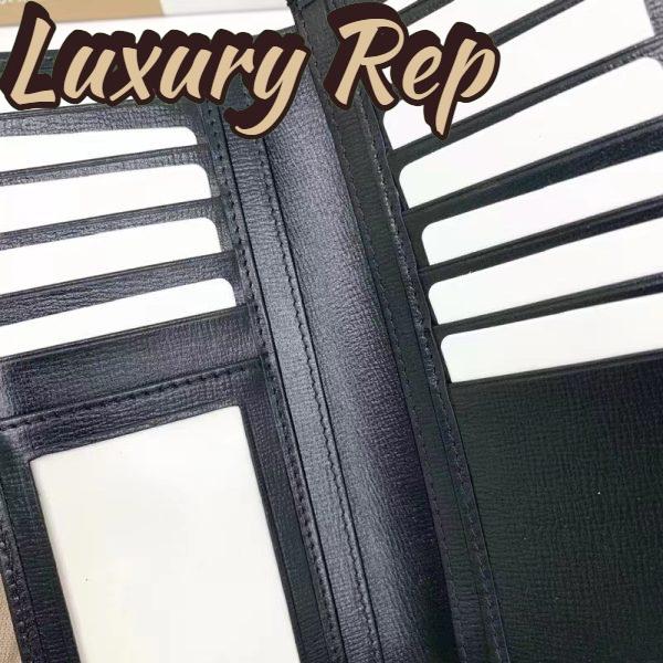 Replica Gucci Unisex GG Long Wallet Interlocking G Black GG Supreme Canvas 8