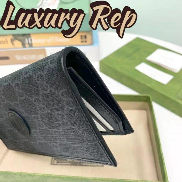 Replica Gucci Unisex GG Long Wallet Interlocking G Black GG Supreme Canvas 9