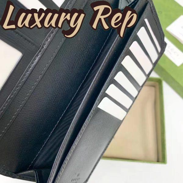 Replica Gucci Unisex GG Long Wallet Interlocking G Black GG Supreme Canvas 10
