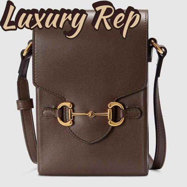 Replica Gucci Unisex Gucci Horsebit 1955 Mini Bag Brown Leather