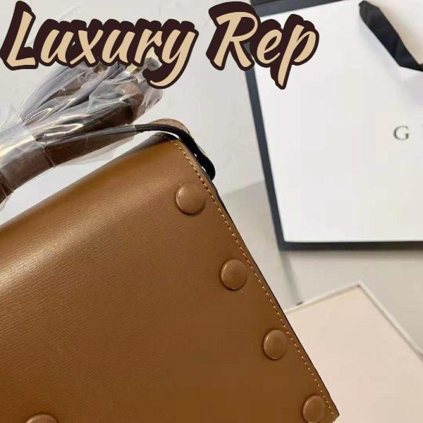 Replica Gucci Unisex Gucci Horsebit 1955 Mini Bag Brown Leather 10