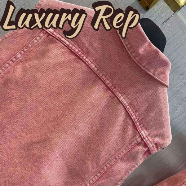 Replica Dior Women Sleeveless Jacket Pink Cotton Denim 6