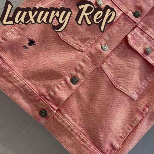 Replica Dior Women Sleeveless Jacket Pink Cotton Denim 7