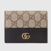 Replica Gucci Unisex GG Marmont Card Case Black Matelassé Chevron Leather Double G 6
