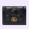 Replica Gucci Unisex GG Marmont Card Case Wallet Black GG Matelassé Leather Double G