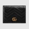 Replica Gucci Unisex GG Marmont Card Case Wallet Double G Taupe Leather 13