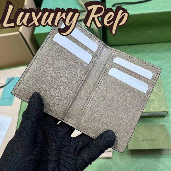 Replica Gucci Unisex GG Marmont Card Case Wallet Double G Taupe Leather 6
