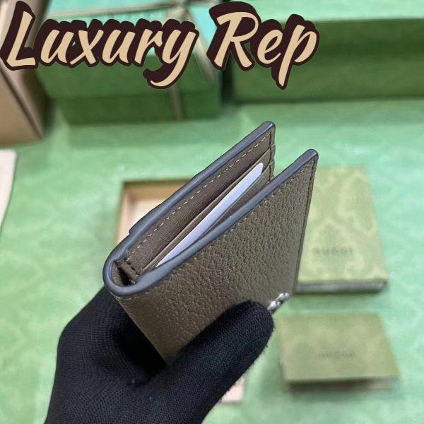 Replica Gucci Unisex GG Marmont Card Case Wallet Double G Taupe Leather 10