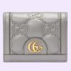 Replica Gucci Unisex GG Marmont Card Case Wallet Double G Taupe Leather 12