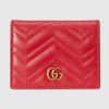 Replica Gucci Unisex GG Marmont Card Case Wallet Taupe Leather Double G 13