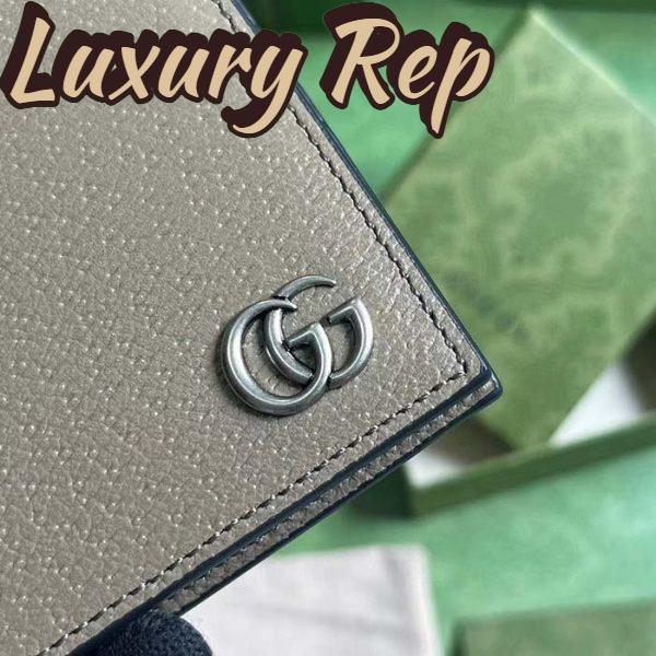 Replica Gucci Unisex GG Marmont Card Case Wallet Taupe Leather Double G 10