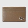 Replica Gucci Unisex GG Marmont Card Case Wallet Taupe Leather Double G 12