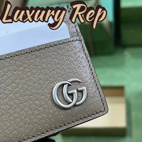 Replica Gucci Unisex GG Marmont Card Case Wallet Taupe Leather Double G Marmont 8