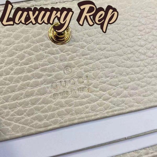 Replica Gucci Unisex GG Marmont Card Case Wallet White Double G Beige Ebony Supreme Canvas 11