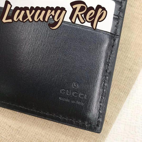 Replica Gucci Unisex GG Marmont Leather Bi-Fold Wallet Black Smooth Leather Double G 10