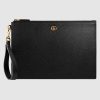 Replica Gucci Unisex GG Marmont Leather Bi-Fold Wallet Black Smooth Leather Double G 12