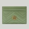 Replica Gucci Unisex GG Marmont Matelassé Card Case Wallet Rose Beige Chevron Leather 13