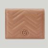 Replica Gucci Unisex GG Marmont Matelassé Card Case Wallet Sage Green Chevron Leather 13