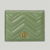 Replica Gucci Unisex GG Marmont Matelassé Card Case Wallet Rose Beige Chevron Leather 12