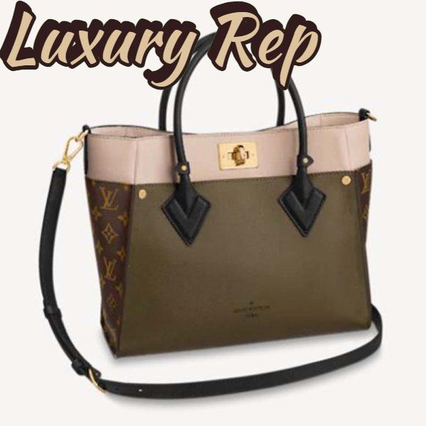 Replica Louis Vuitton LV Women On My Side Tote Bag Small-Grained Calfskin Monogram Canvas