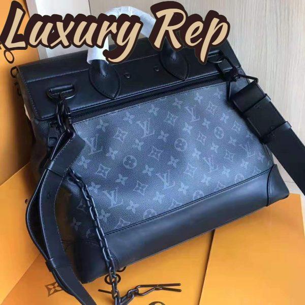 Replica Louis Vuitton LV Men Steamer PM Bag in Monogram Eclipse Coated Canvas-Black 3