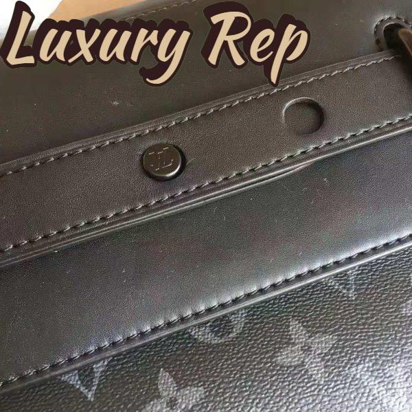 Replica Louis Vuitton LV Men Steamer PM Bag in Monogram Eclipse Coated Canvas-Black 9