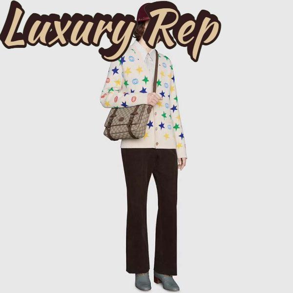 Replica Gucci Unisex GG Messenger Bag Beige Ebony GG Supreme Canvas Leather 15