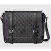 Replica Gucci Unisex GG Messenger Bag Black GG Supreme Canvas Black Leather 13