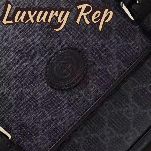 Replica Gucci Unisex GG Messenger Bag Black GG Supreme Canvas Leather 10