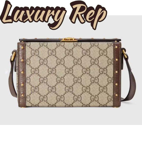 Replica Gucci Unisex GG Mini Bag Beige Ebony GG Supreme Canvas